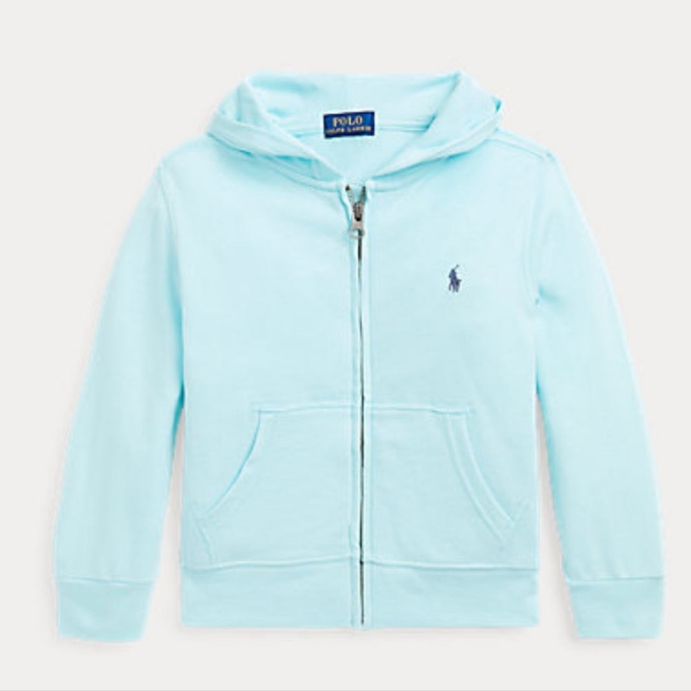 Polo Ralph Lauren Spa Terry Full-Zip Hoodie in Aqua; Boys Size 5T